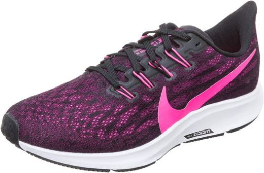 Imagen de Nike Air Zoom Pegasus 36 - Zapatillas de correr para mujer, (Negro/Rosa Blast/True Berry/Blanco)