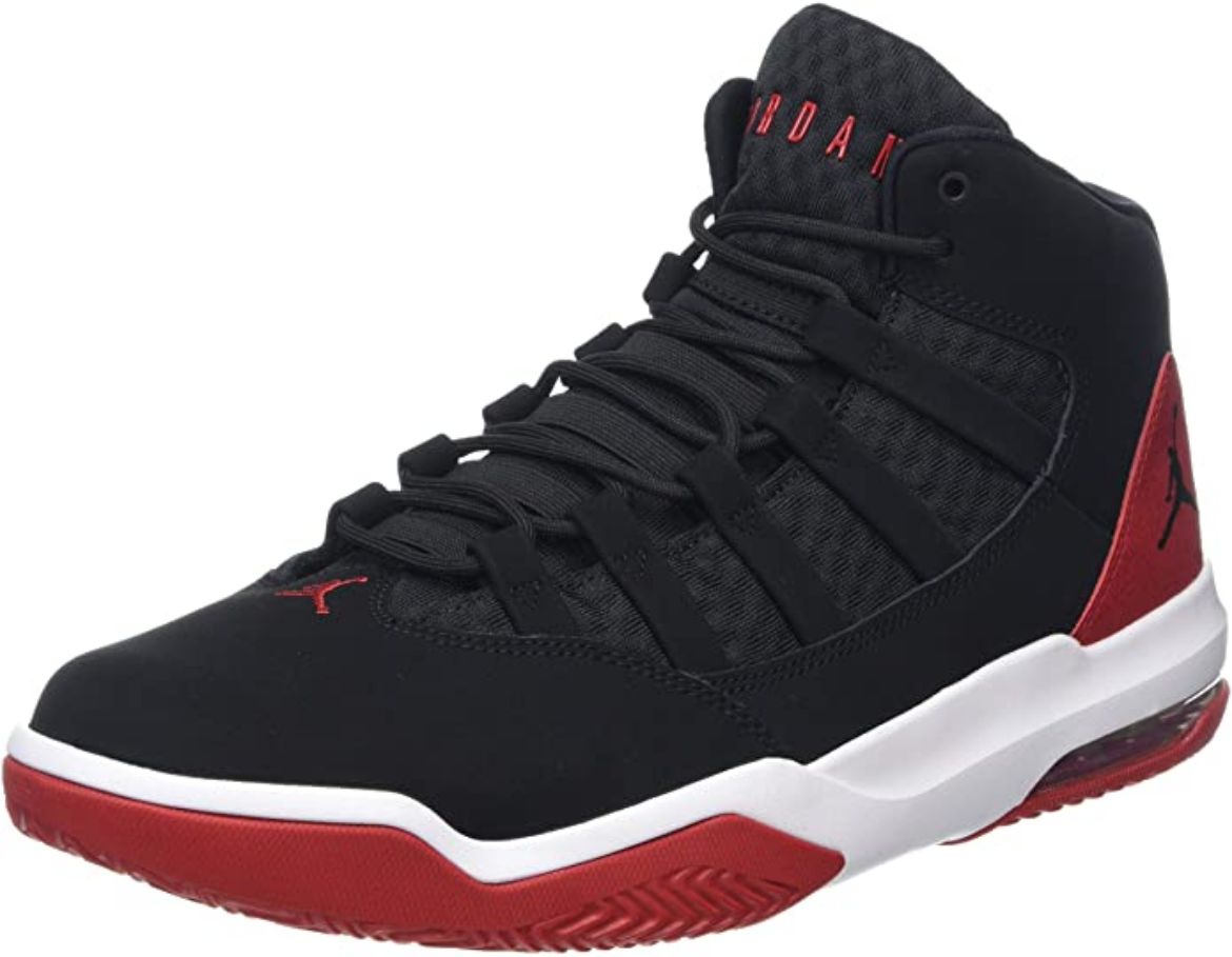 Imagen de Nike Jordan Max Aura Zapatos de Baloncesto Hombre, Negro (Black/Black-Gym Red 023)